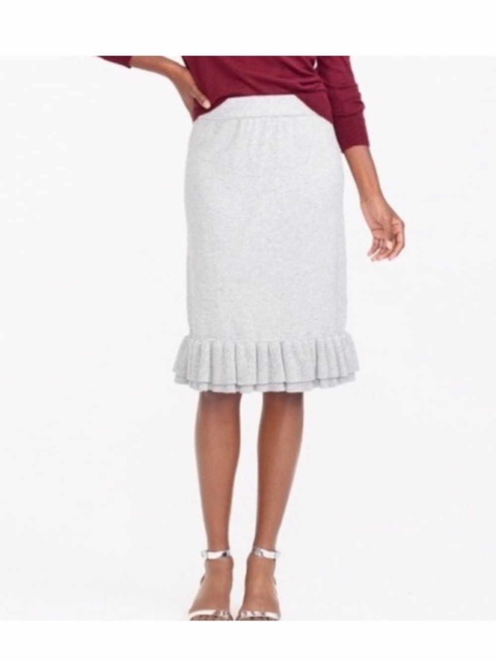J.Crew Factory Ruffle Hem Sweater Skirt